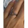 925 Sterling Silver Moon & Star Marcasite Ring Size 8