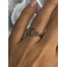925 Sterling Silver Moon & Star Marcasite Ring Size 8