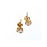 925 Sterling Silver Gold Plated White Topaz Stud Earrings Italy