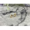 925 Sterling Silver Gold Plated White Topaz Stud Earrings Italy
