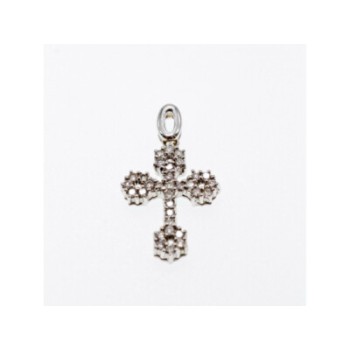 18K WHITE GOLD DIAMONDS PENDANT CROSS