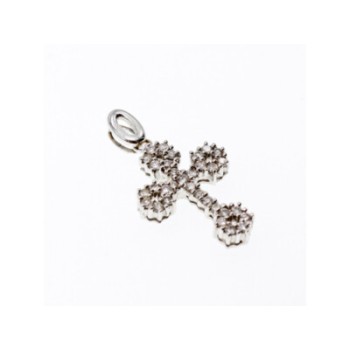 18K WHITE GOLD DIAMONDS PENDANT CROSS