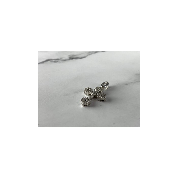 18K WHITE GOLD DIAMONDS PENDANT CROSS