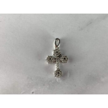18K WHITE GOLD DIAMONDS PENDANT CROSS