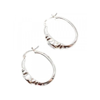 925 Sterling Silver Amethyst Classic Hoop Earrings