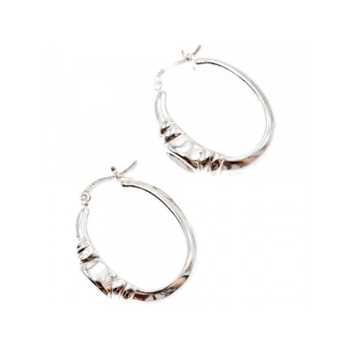 925 Sterling Silver Amethyst Classic Hoop Earrings