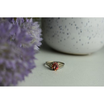 925 Sterling Silver Pink Spinel Ring Size 8