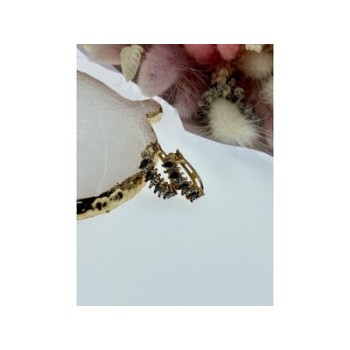 925 Sterling Silver Gold Plated Sapphires & CZ Earrings