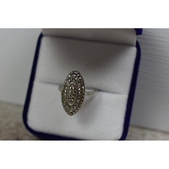 925 Sterling Silver Marcasites Ring Size 6.5