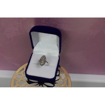 925 Sterling Silver Marcasites Ring Size 6.5