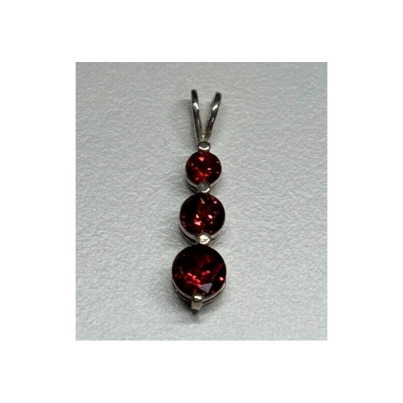 925 Sterling Silver Garnet Pendant