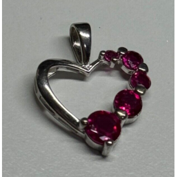 925 Sterling Silver Spinel Heart Pendant
