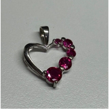 925 Sterling Silver Spinel Heart Pendant