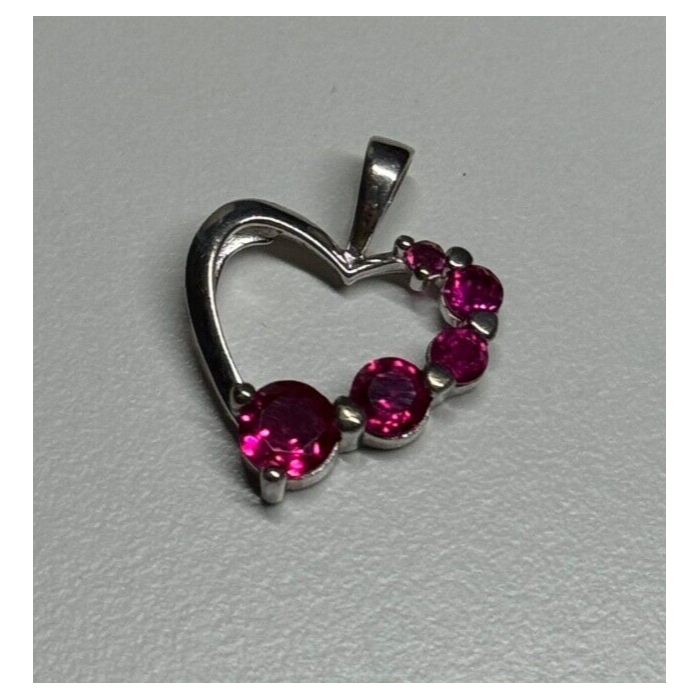 925 Sterling Silver Spinel Heart Pendant
