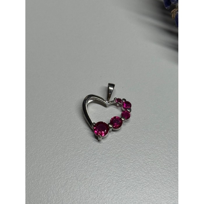 925 Sterling Silver Spinel Heart Pendant