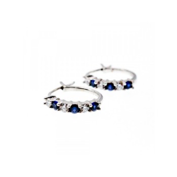 925 Sterling Silver Blue & White CZ Earrings