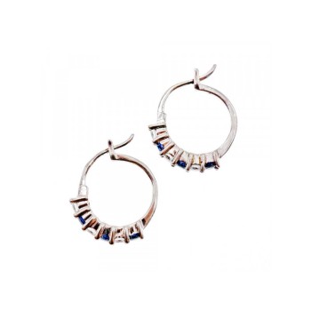 925 Sterling Silver Blue & White CZ Earrings