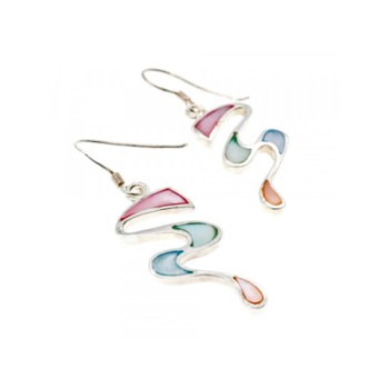 925 Sterling Silver Multicolor Enamel Earrings