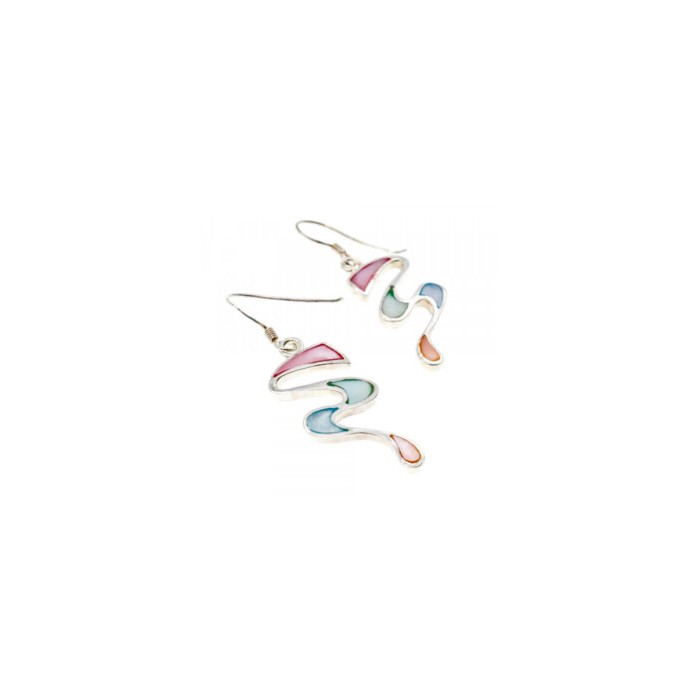 925 Sterling Silver Multicolor Enamel Earrings