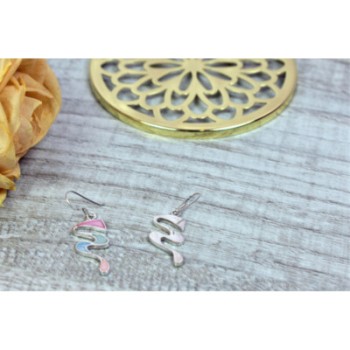 925 Sterling Silver Multicolor Enamel Earrings