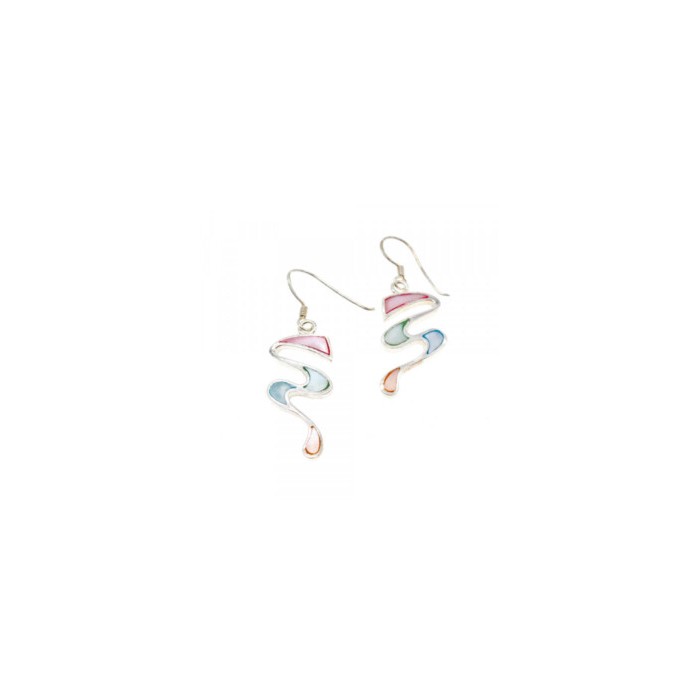 925 Sterling Silver Multicolor Enamel Earrings