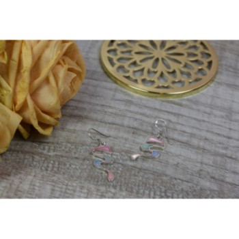 925 Sterling Silver Multicolor Enamel Earrings