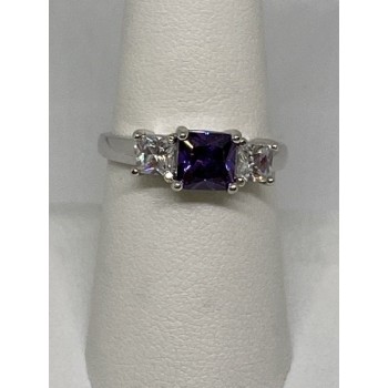 925 Sterling Silver CZ Ring Size 8