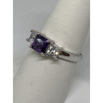 925 Sterling Silver CZ Ring Size 8