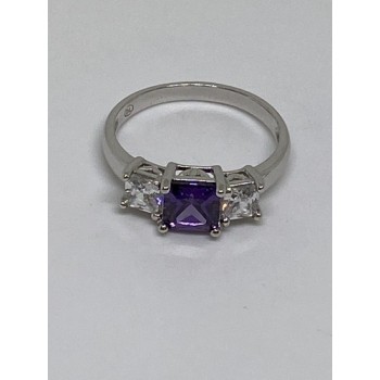 925 Sterling Silver CZ Ring Size 8