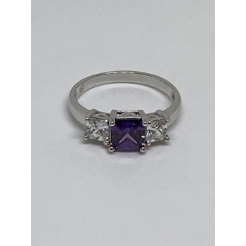 925 Sterling Silver CZ Ring Size 8