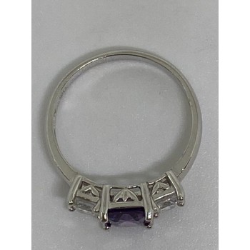 925 Sterling Silver CZ Ring Size 8