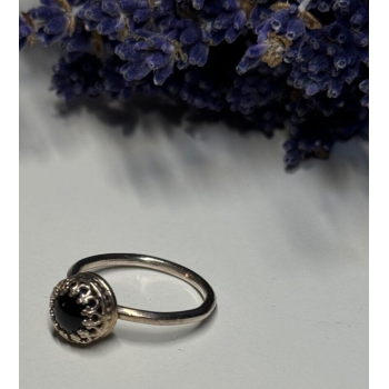 925 Sterling Silver Onyx Ring Size 7.5