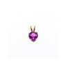 14K YELLOW GOLD AMETHYST HEART PENDANT
