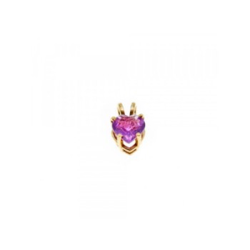 14K YELLOW GOLD AMETHYST HEART PENDANT
