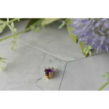 14K YELLOW GOLD AMETHYST HEART PENDANT