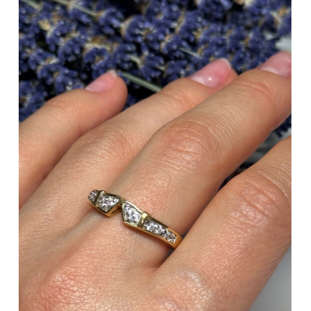 925 Sterling Silver Gold Plated CZ Ring Size 8.5