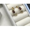925 Sterling Silver Gold Plated Almandine Stud Earrings