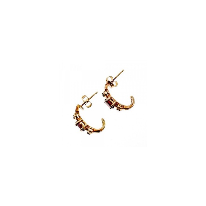 925 Sterling Silver Gold Plated Almandine Stud Earrings