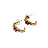 925 Sterling Silver Gold Plated Almandine Stud Earrings