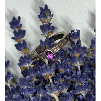 925 Sterling Silver Amethyst Ring Size 6