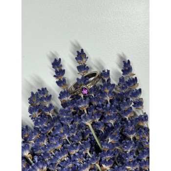 925 Sterling Silver Amethyst Ring Size 6