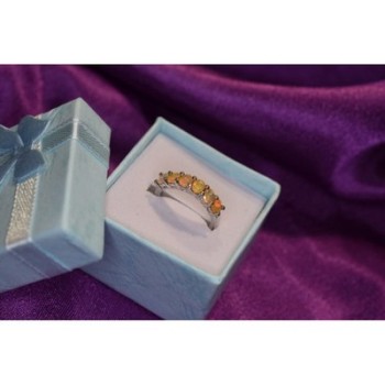 925 Sterling Silver Opal Ring Size 5.5