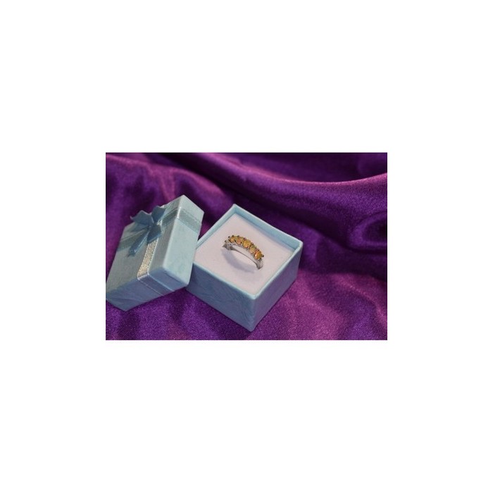 925 Sterling Silver Opal Ring Size 5.5
