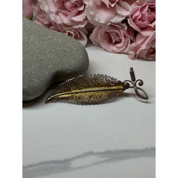 925 Sterling Silver Gold Plated Brooch