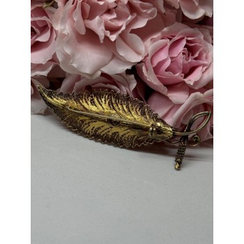 925 Sterling Silver Gold Plated Brooch