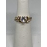 925 Sterling Silver Vermeil Heart CZ Ring Size 4.75