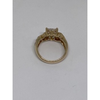 925 Sterling Silver Vermeil Heart CZ Ring Size 4.75