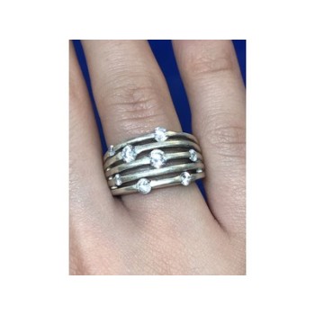 925 Sterling Silver CZ Ring Size 6.5