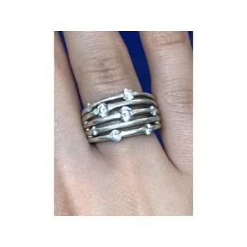 925 Sterling Silver CZ Ring Size 6.5