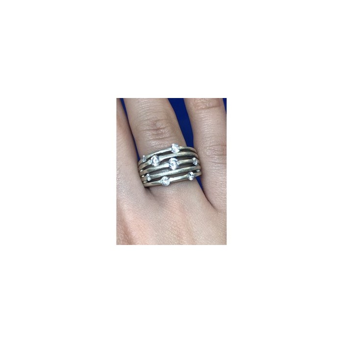 925 Sterling Silver CZ Ring Size 6.5